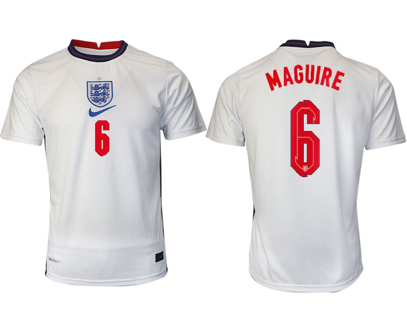 Men 2020-2021 European Cup England home aaa version white #6 Nike Soccer Jersey